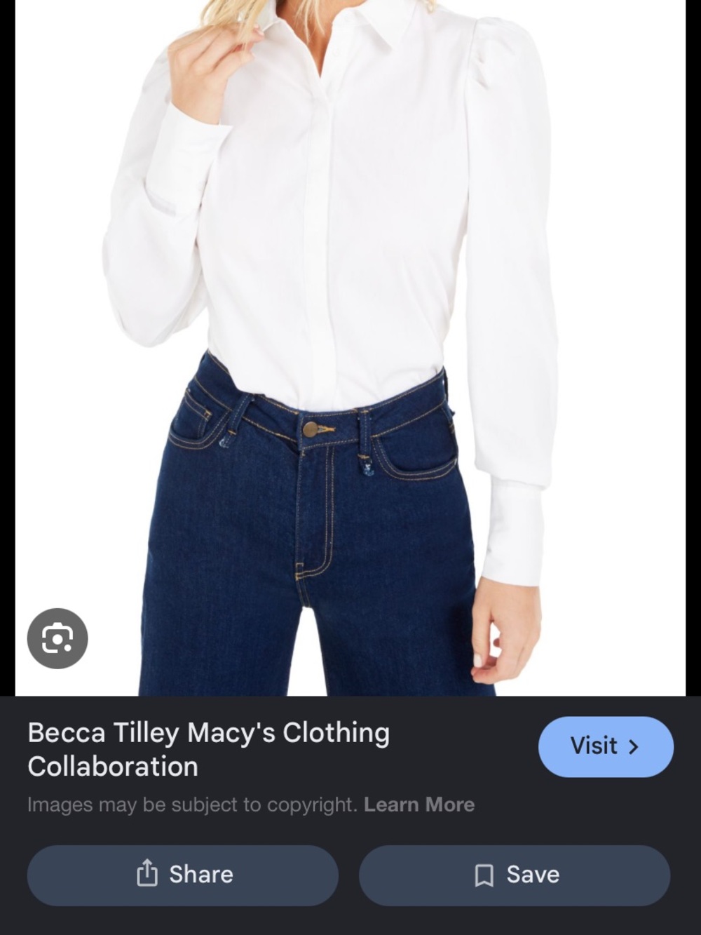 Bar III x Becca Tilley White Dress Shirt